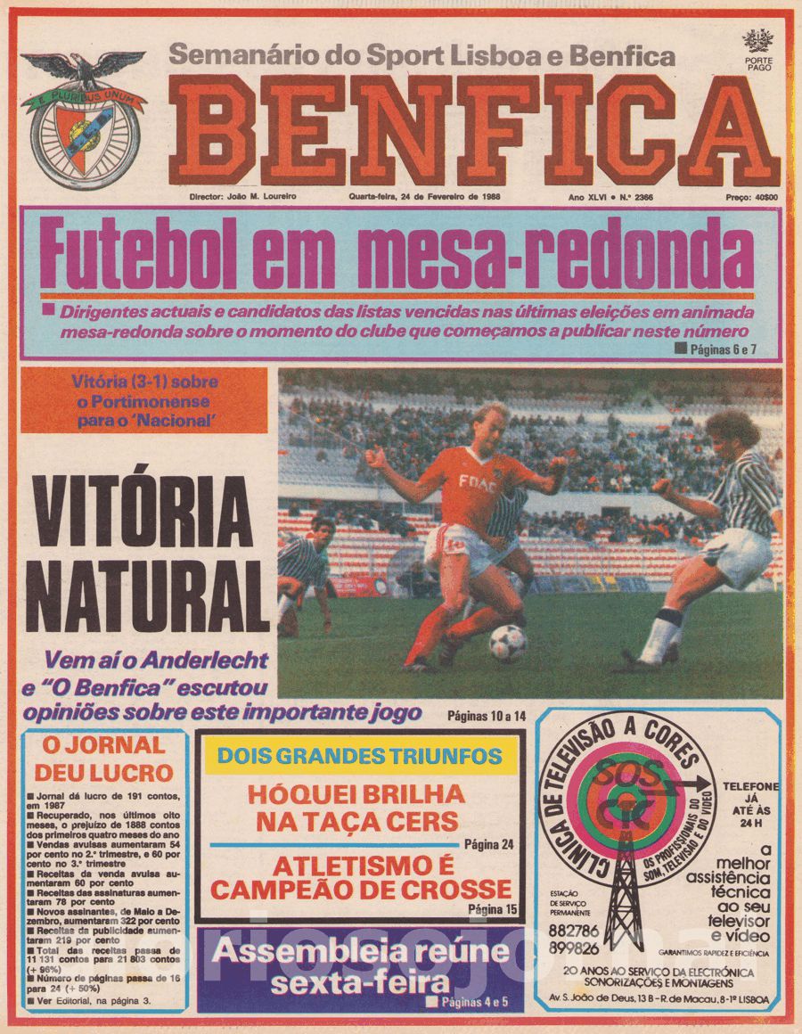 jornal o benfica 2366 1988-02-24